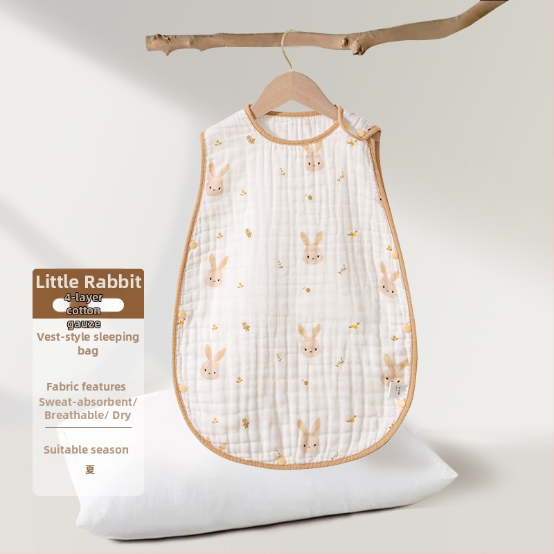 Soft Yun Kūdikio be rankovių miego maišas iš medvilnės vasariškai lengvas anti-kick