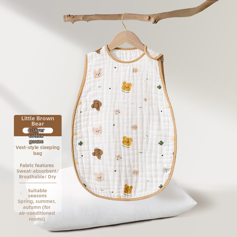 Soft Yun Kūdikio be rankovių miego maišas iš medvilnės vasariškai lengvas anti-kick