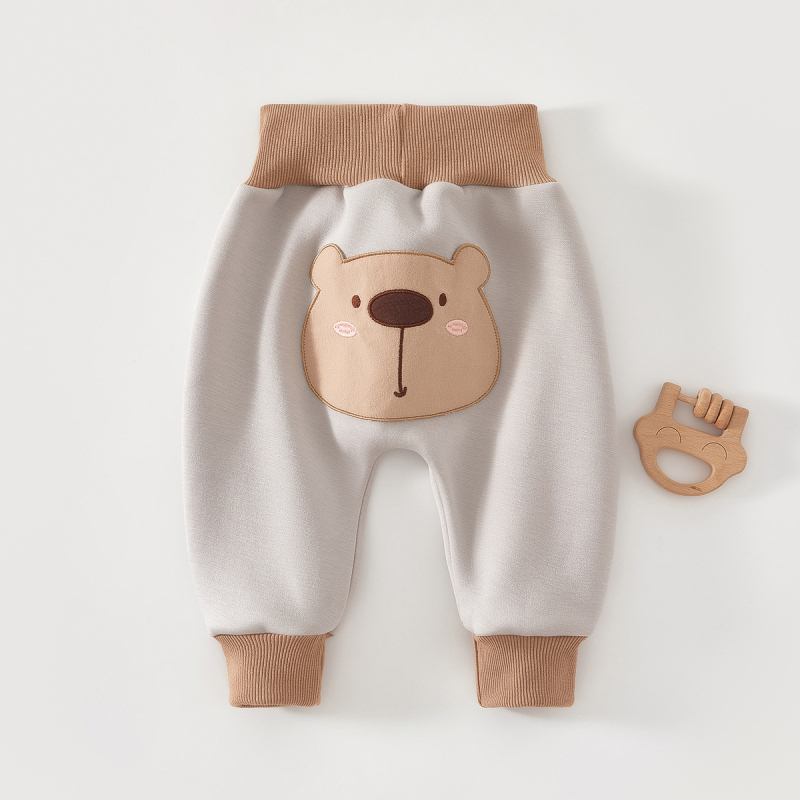 Pamut alvópants gyerekeknek, magas derekú hasvédővel, bélés plüss, 94% pamut + 6% spandex, tavasz–ősz, 1–3 évesek