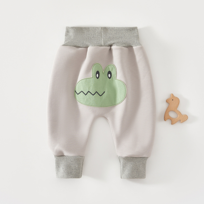 Pamut alvópants gyerekeknek, magas derekú hasvédővel, bélés plüss, 94% pamut + 6% spandex, tavasz–ősz, 1–3 évesek