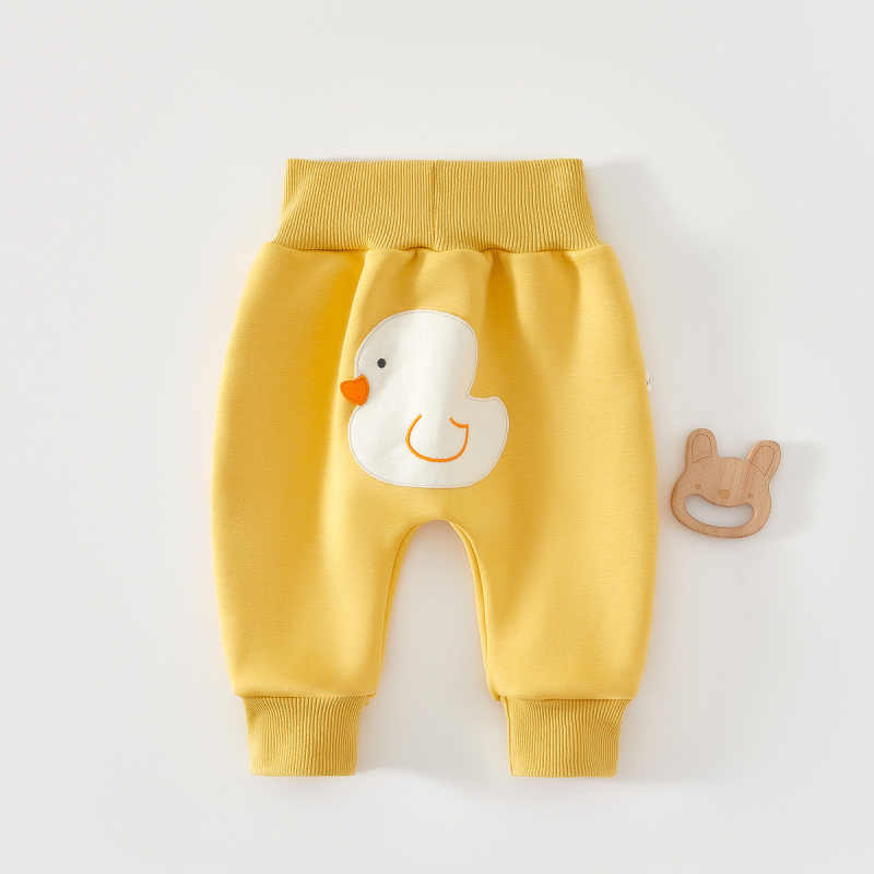 Pamut alvópants gyerekeknek, magas derekú hasvédővel, bélés plüss, 94% pamut + 6% spandex, tavasz–ősz, 1–3 évesek