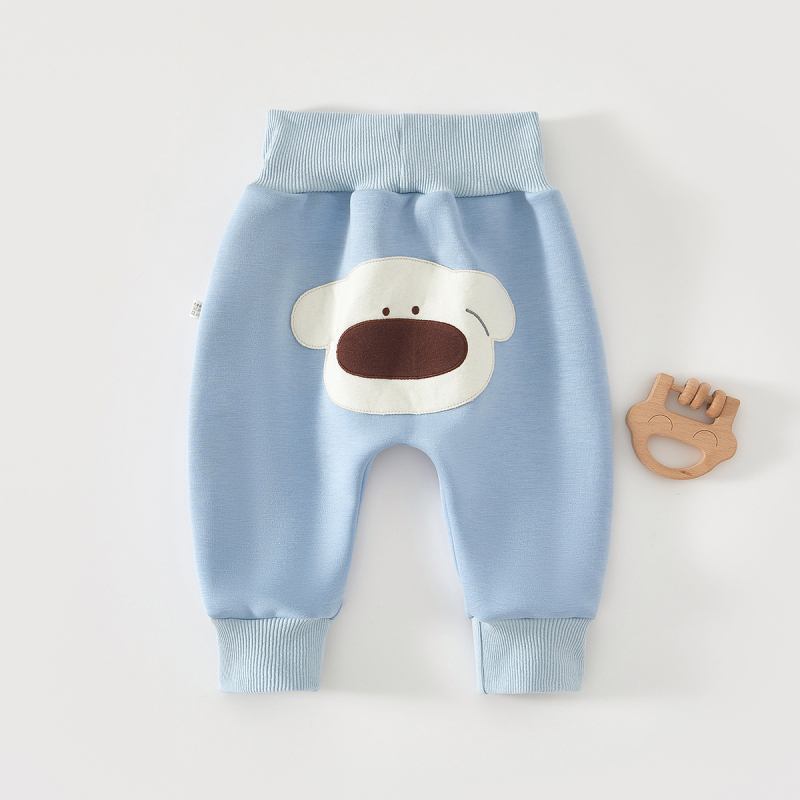 Pamut alvópants gyerekeknek, magas derekú hasvédővel, bélés plüss, 94% pamut + 6% spandex, tavasz–ősz, 1–3 évesek