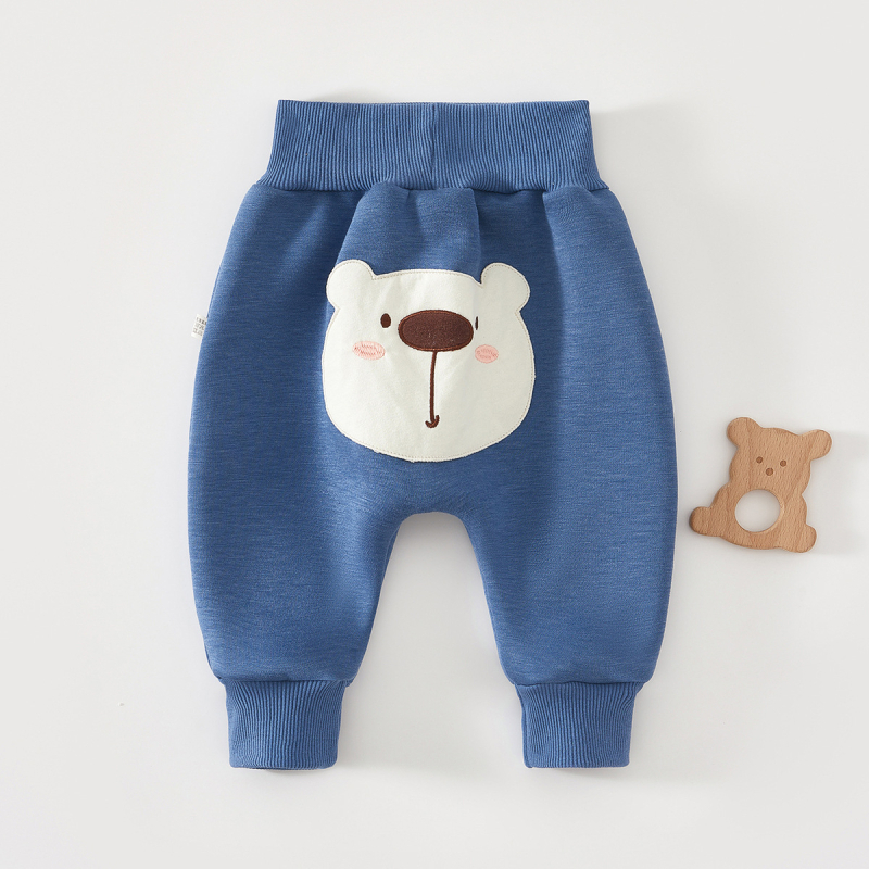 Pamut alvópants gyerekeknek, magas derekú hasvédővel, bélés plüss, 94% pamut + 6% spandex, tavasz–ősz, 1–3 évesek