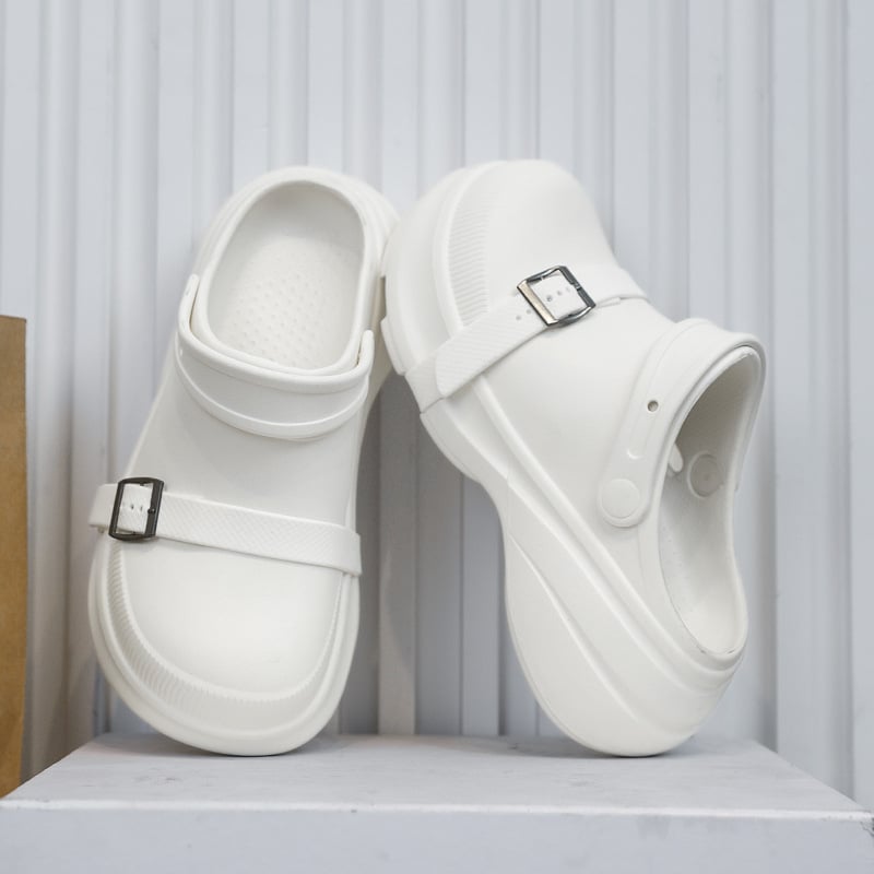 Női EVA szandálok 5 cm vastag talppal, magasságot növelő, csúszásmentes, zárt orrú, mindennapi casual