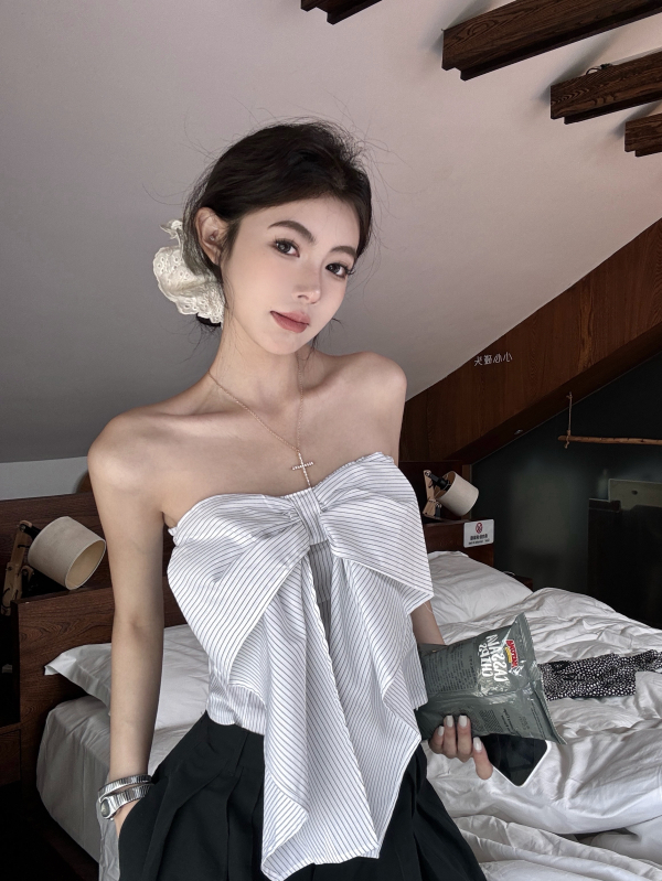 Tube top – Slim fit, Chenille audums ar Spandeksu, vasara 2024