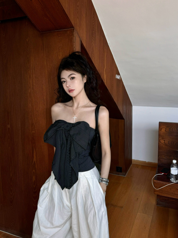 Tube top – Slim fit, Chenille audums ar Spandeksu, vasara 2024