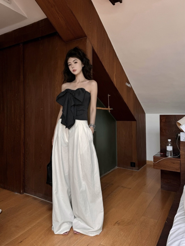 Tubo viršus – siauras pjūvis, Chenille audinys su Spandex, 2024 m. vasara