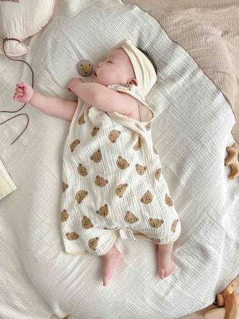 Miego maišelis su vestu kūdikiams ir vaikams, 95%+ medvilnės audinys, medvilnės užpildas, vasara, animacinis raštas