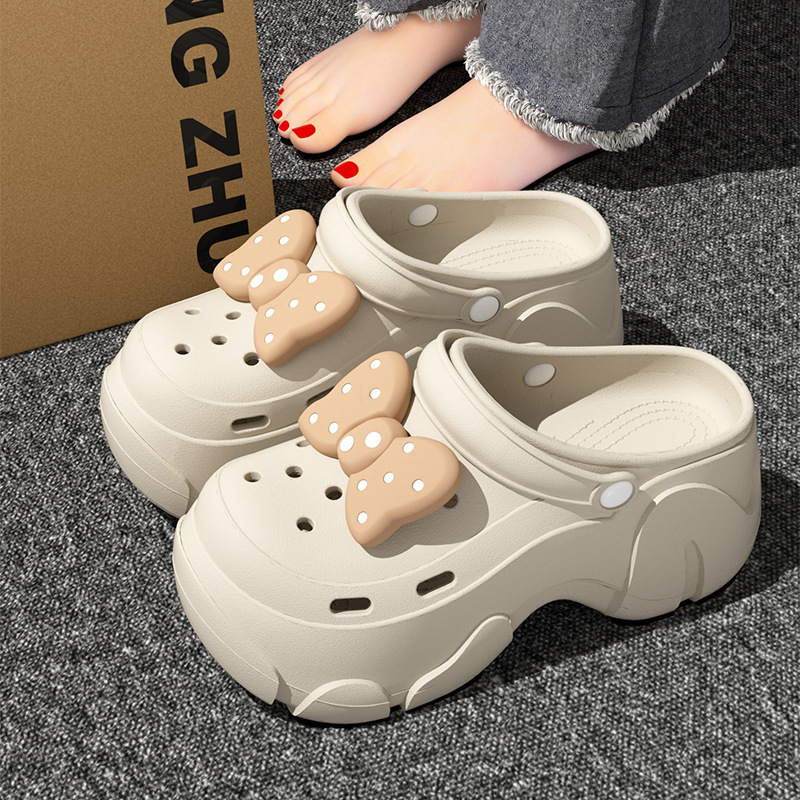 Női vastag talpú emelő klógszandálok, EVA felsőrész és talp, csúszásmentes, strand- és tengerparti vise, toe-cap dizájn, 5–8 cm talp