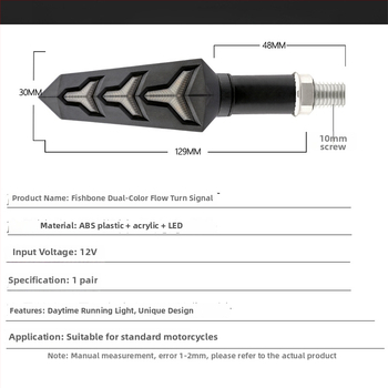 LED-lamp fishbone kujul 12V sõidukitele, universaalne ühilduvus, IP67 veekindel, 50 000 tunni tööiga