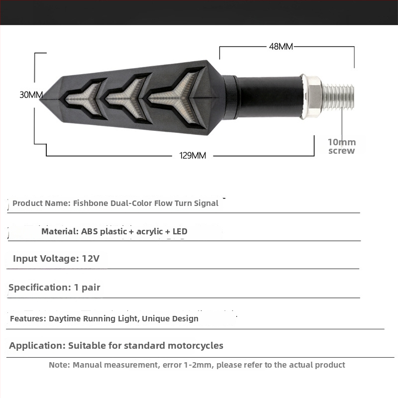 LED luktura zivju kaula formā 12V transportam, universāla saderība, IP67 ūdensizturība, darbības ilgums 50 000 stundām