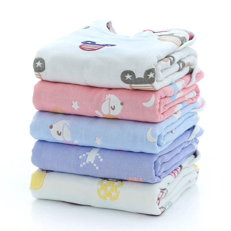 Zīdaiņu guļammaiss ar sešiem kokvilnas gazes slāņiem un pretsitienu vestu – 100% kokvilna, viegls