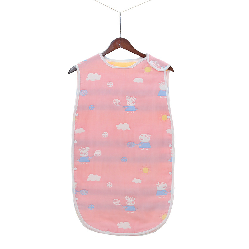 Zīdaiņu guļammaiss ar sešiem kokvilnas gazes slāņiem un pretsitienu vestu – 100% kokvilna, viegls