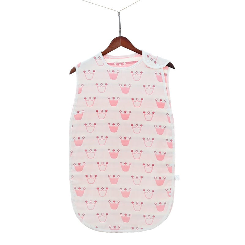 Zīdaiņu guļammaiss ar sešiem kokvilnas gazes slāņiem un pretsitienu vestu – 100% kokvilna, viegls