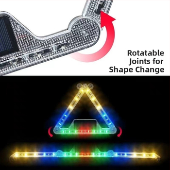 Automobiļa trijstūra brīdinājuma LED gaisma, saules darbība, saliekama, ABS materiāls, 5 W, 5 V