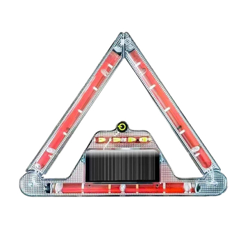 Автомобилен триъгълен предупредителен LED светлина, слънчево захранване, сгъваема, силен магнит, ABS материал, 5 W, 5 V