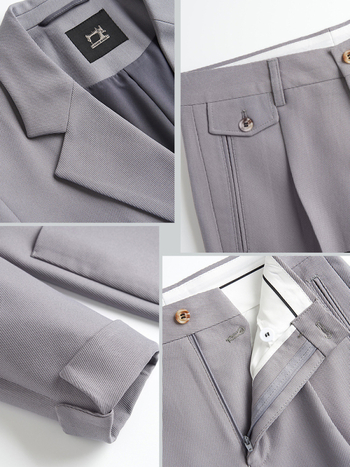 Meeste jaapani stiilis igapäevane bleiser, slim fit, ühe nupuga, puuvillase ja keemiliste kiudude segu