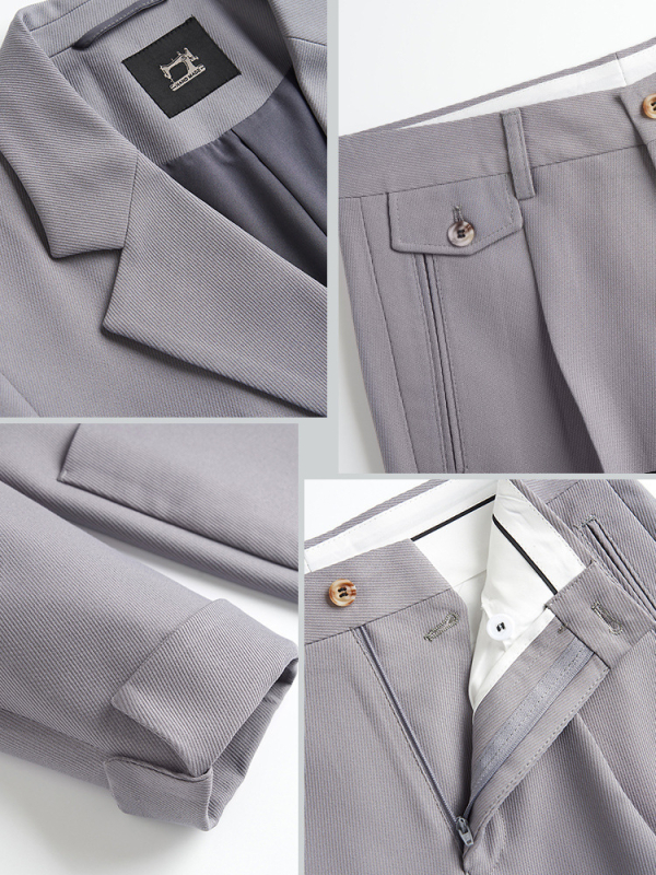 Meeste jaapani stiilis igapäevane bleiser, slim fit, ühe nupuga, puuvillase ja keemiliste kiudude segu