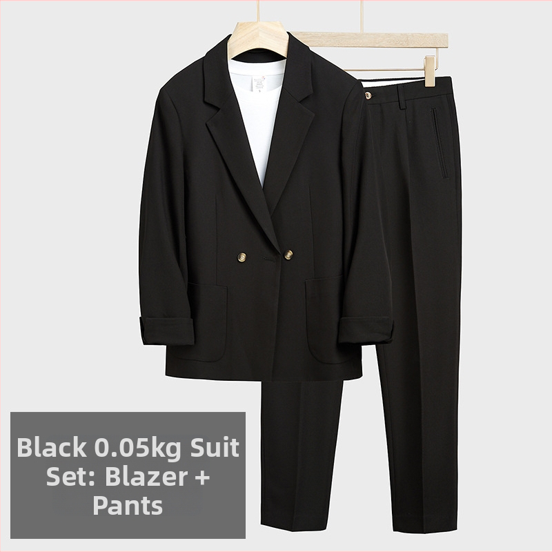 Meeste jaapani stiilis igapäevane bleiser, slim fit, ühe nupuga, puuvillase ja keemiliste kiudude segu