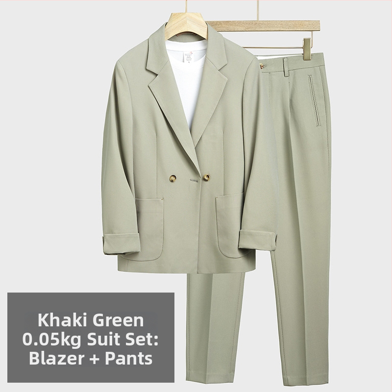 Meeste jaapani stiilis igapäevane bleiser, slim fit, ühe nupuga, puuvillase ja keemiliste kiudude segu