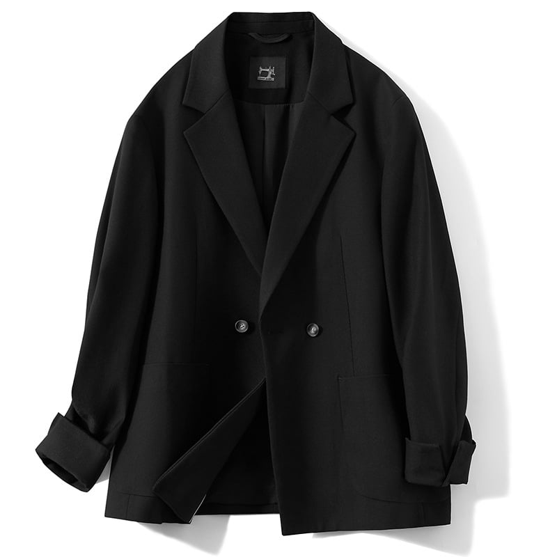 Meeste jaapani stiilis igapäevane bleiser, slim fit, ühe nupuga, puuvillase ja keemiliste kiudude segu