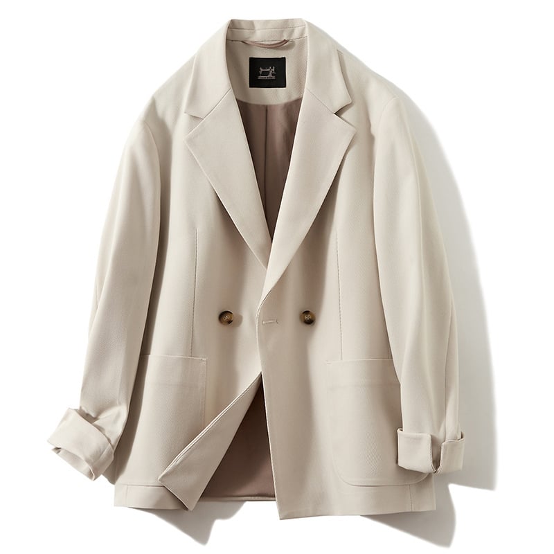 Meeste jaapani stiilis igapäevane bleiser, slim fit, ühe nupuga, puuvillase ja keemiliste kiudude segu