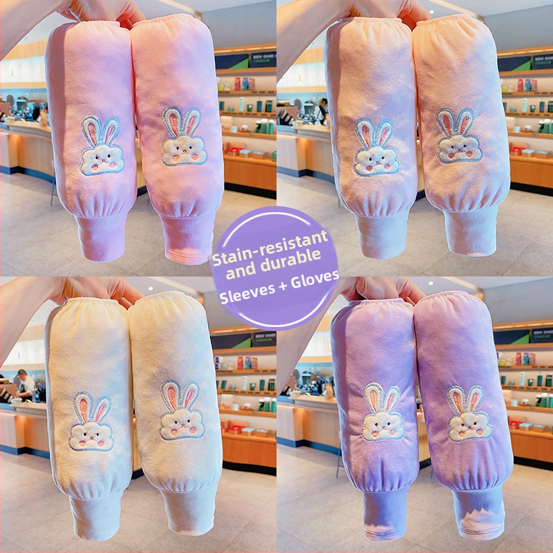 Bērnu velūra roku siltinātāji – silti, rudens-ziemas periodā, multfilmu stils, reljefā apstrāde, vidēja garuma