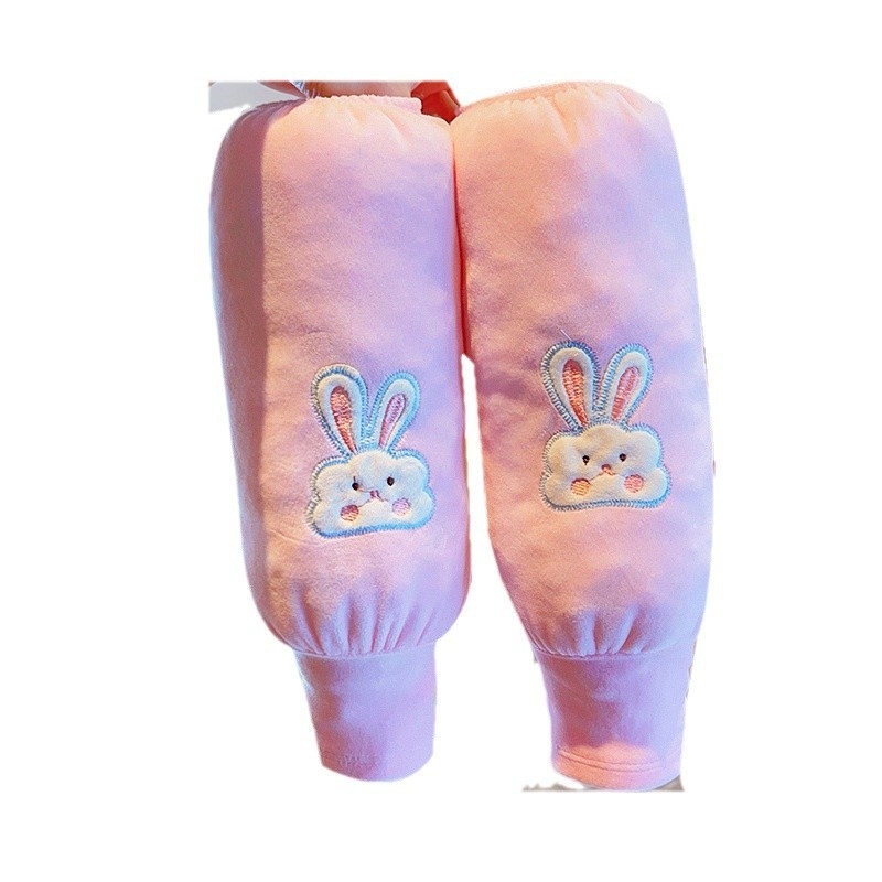 Bērnu velūra roku siltinātāji – silti, rudens-ziemas periodā, multfilmu stils, reljefā apstrāde, vidēja garuma