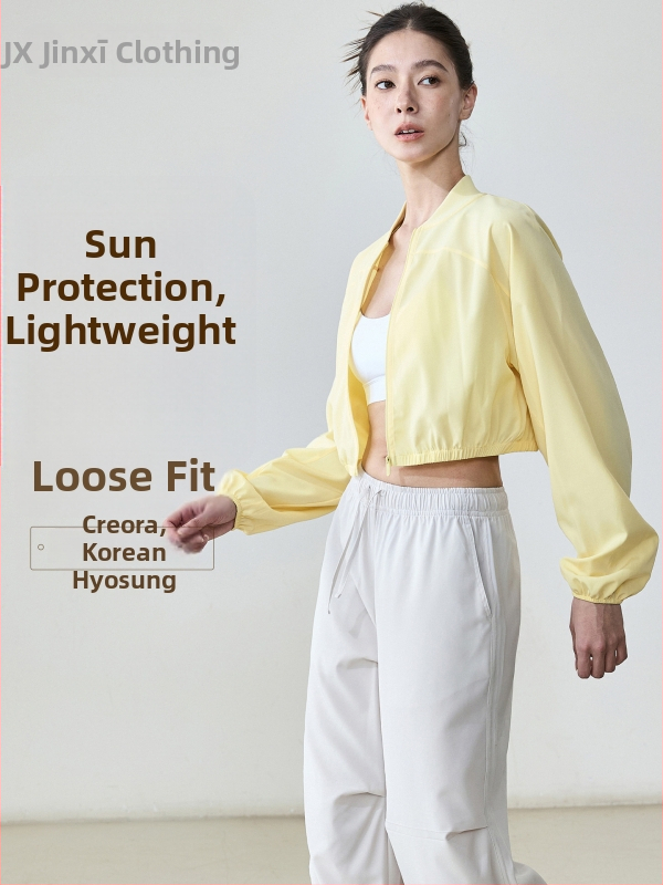 Trumpa sportinė megztinė su užtrauktuku, laisvo kirpimo, ilgomis rankovėmis, kvėpuojanti medžiaga, poliesteris 91% / elastanas 9%