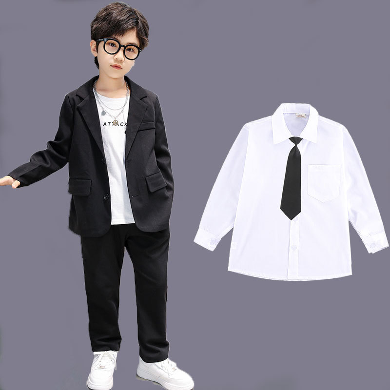 Αγόριών Κορεατικού στυλ κοστουμιού, σετ δύο τεμαχίων, μακρύ μανίκι, χωρίς κουκούλα, πολυεστερική ανάμειξη