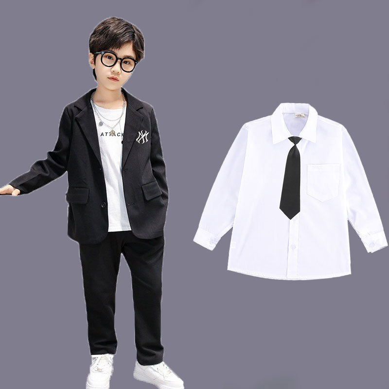 Αγόριών Κορεατικού στυλ κοστουμιού, σετ δύο τεμαχίων, μακρύ μανίκι, χωρίς κουκούλα, πολυεστερική ανάμειξη