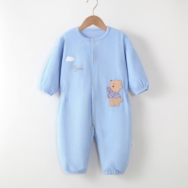 Baba uniszex egyrészes kúszó overál kültéri játékhoz, 100% poliészter, nem vízálló, 1–3 éveseknek