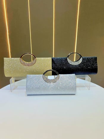 Večernja clutch torbica od poliestera, unutarnja podstava od poliestera, horizontalni kvadratni oblik, magnetsko zatvaranje, džep za mobitel