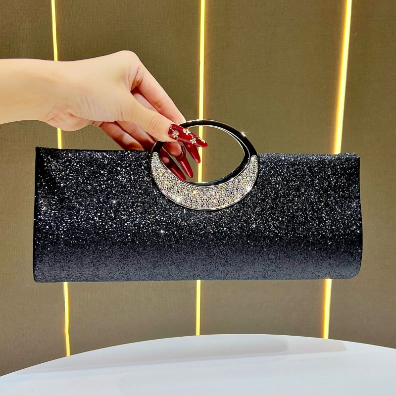 Večernja clutch torbica od poliestera, unutarnja podstava od poliestera, horizontalni kvadratni oblik, magnetsko zatvaranje, džep za mobitel
