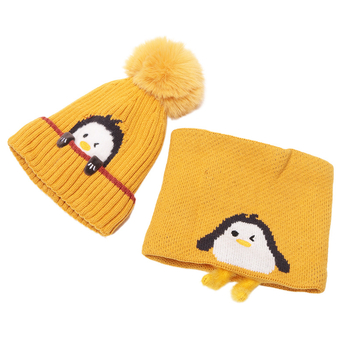 Vaikų megztų kepurių ir šalikų komplektas (medvilnė; dryžių raštas; dviejų dalių komplektas; vaikams; žiemai)