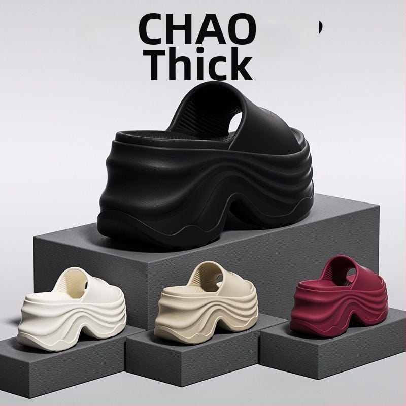 Sieviešu flip-flop sandales ar 8 cm bieza padu, klinveida papēdis 3–6 cm, EVA augšdaļa/iekšējā daļa/pamata, vasaras brīvs stils