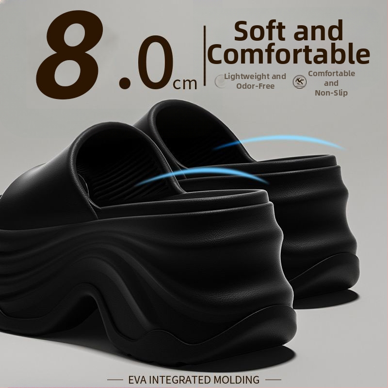 Sieviešu flip-flop sandales ar 8 cm bieza padu, klinveida papēdis 3–6 cm, EVA augšdaļa/iekšējā daļa/pamata, vasaras brīvs stils