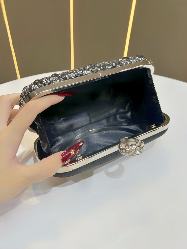 Mini ruuduline õhtukott, polüester, lukustatav sulgumine, sisemine telefonitasku, horisontaalne ruudukujuline kuju