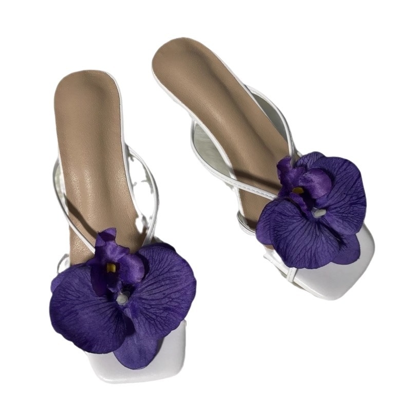 Phalaenopsis nyári magassarkú szandál, négyszögletes orrú, PU felsőrész, PU bélés, gumi talp, 2025 nyár