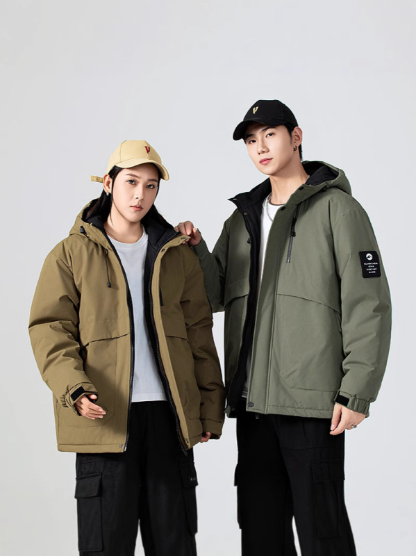 Pánska kapucňová hrubá polyestrová bunda so zapínaním na zips, 100% polyester, jeseň 2025, každodenný mladistvý štýl