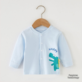 Kūdikių ilgomis rankovėmis top, 100% medvilna, unisex, namų apranga kūdikiams, pavasaris–ruduo.