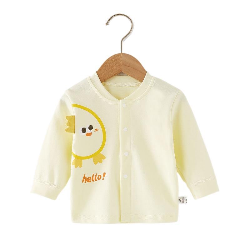 Kūdikių ilgomis rankovėmis top, 100% medvilna, unisex, namų apranga kūdikiams, pavasaris–ruduo.