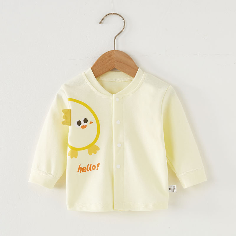 Kūdikių ilgomis rankovėmis top, 100% medvilna, unisex, namų apranga kūdikiams, pavasaris–ruduo.