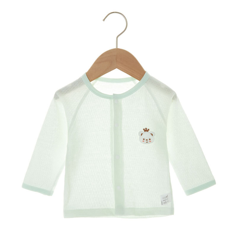 Kūdikių ilgomis rankovėmis top, 100% medvilna, unisex, namų apranga kūdikiams, pavasaris–ruduo.