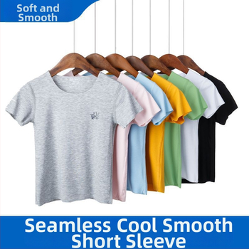 Vaikų unisex trumpomis rankovėmis marškinėliai, Modal–medvilnės mišinys, apvali kaklo linija, švelnus liesti, vasara, 3-8 metų vaikams