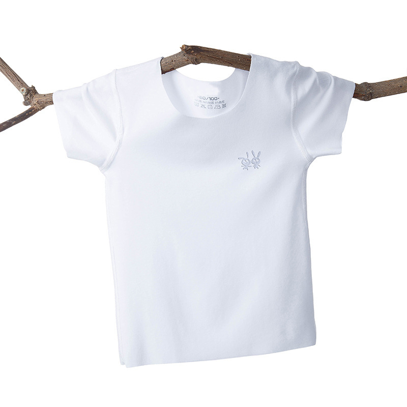 Vaikų unisex trumpomis rankovėmis marškinėliai, Modal–medvilnės mišinys, apvali kaklo linija, švelnus liesti, vasara, 3-8 metų vaikams