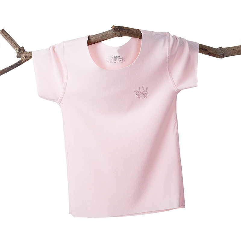 Vaikų unisex trumpomis rankovėmis marškinėliai, Modal–medvilnės mišinys, apvali kaklo linija, švelnus liesti, vasara, 3-8 metų vaikams