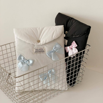 Tahvelarvuti- ja sülearvuti kott, vööndi kujundusega, puuvillane väliskate ja vooder, värske ja magus stiil