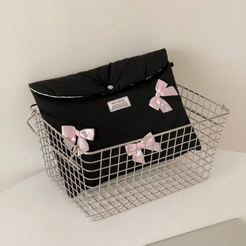 Tahvelarvuti- ja sülearvuti kott, vööndi kujundusega, puuvillane väliskate ja vooder, värske ja magus stiil