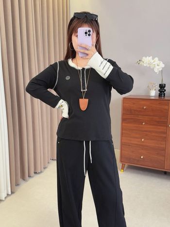 Női kapucnis patchwork felső, hosszú ujjú, közepes vastagságú pamut-viszkóz keverék